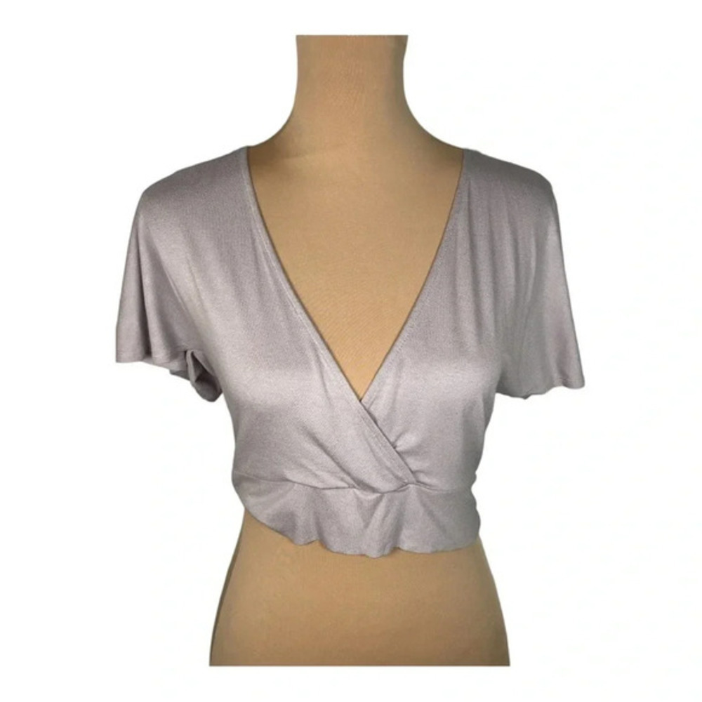 Boutique‎ Butterfly Wrap Crop Top Large